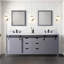 Meuble-lavabo double gris foncé 80 po X P 22 po D, ensemble de comptoir et robinet en marbre de Carrare-117970812-117970819