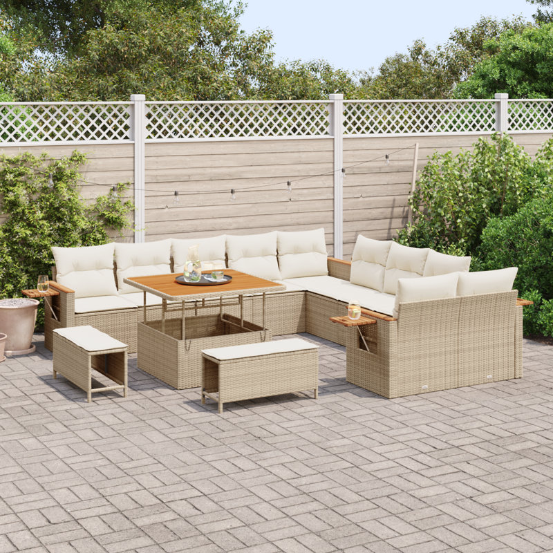 289cm Wide Patio Sofa with Cushions