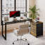 Ahriana L-Shaped Metal Base Computer Desk-273400148-273400151