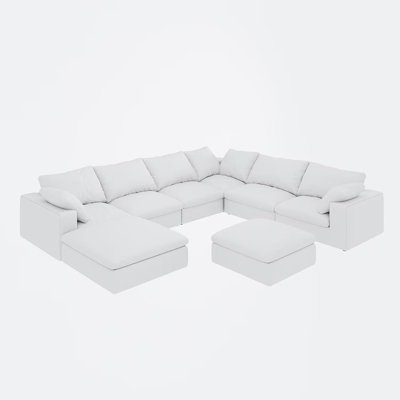 Large Size Modular Cloud Sofa 8 Seater Down Sofa Bed Apartment Living Room Sofa 8Seater