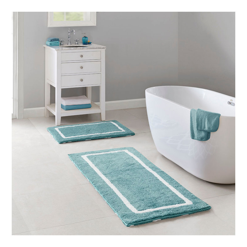 Tapis de bain réversible en microfibre touffetée à poils longs