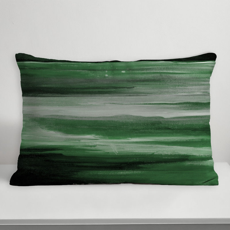Abstract Outdoor Reversible Throw Pillow, Green, Abstract 1