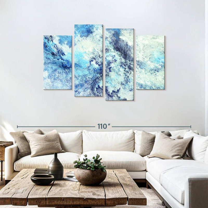 Abstrait de nuages glacés Avery, H 48 po x l 75 po