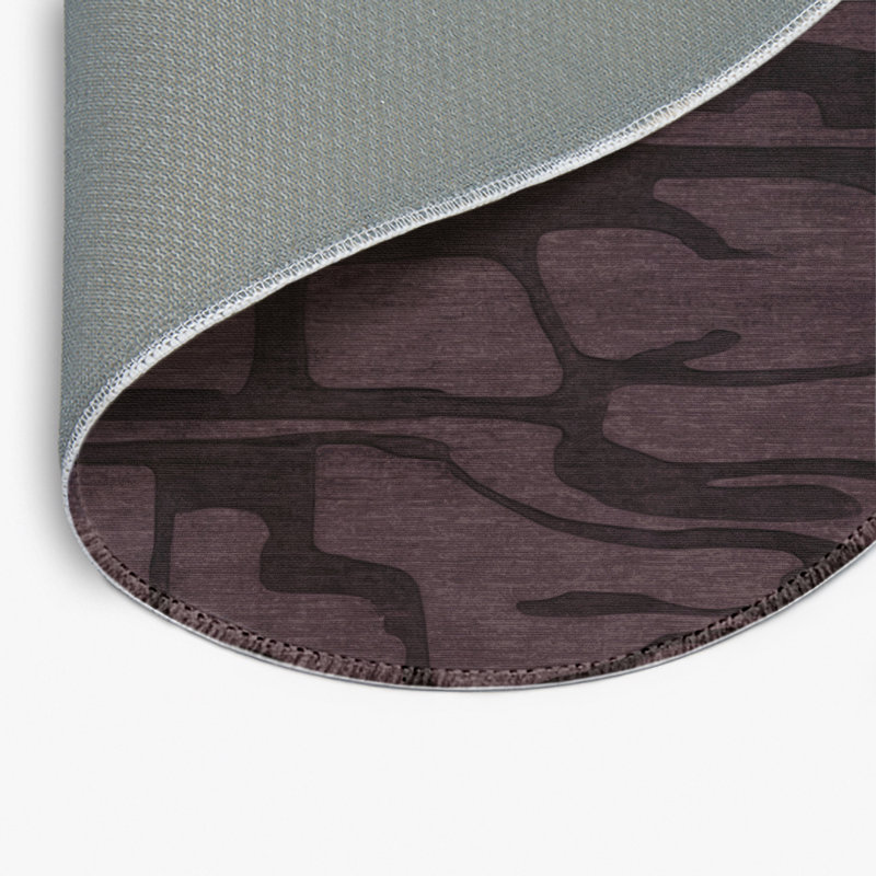 Tapis noir abstrait intérieur et extérieur, Rond 5 pi