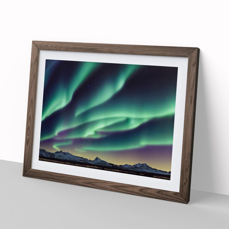 Spirited Northern Lights - Framed Print, 46cm H x 64cm W x 2cm D, Walnut Framed