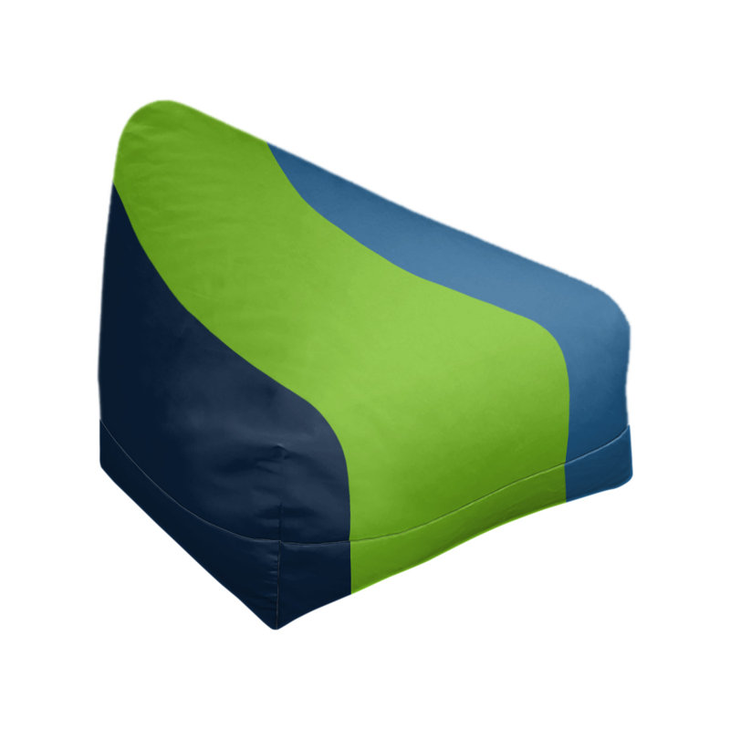 Fauteuil à billes Washington, 27 po x 27 po x 30 po, Bleu minuit / vert aurore / bleu lac