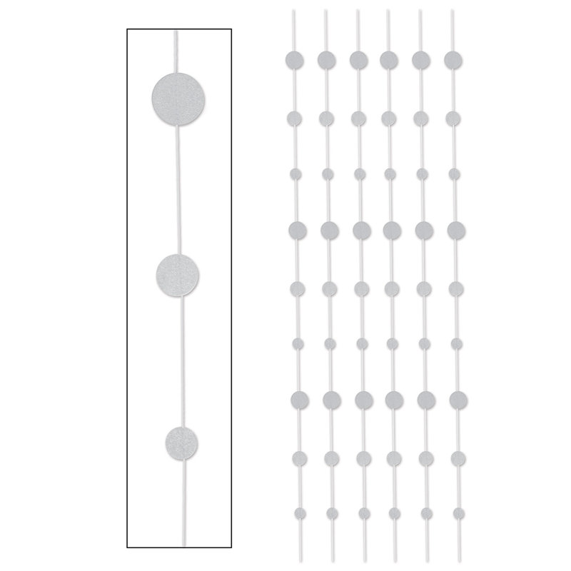Lisses à paillettes scintillantes, 6 pi, paquet de 12, Argent