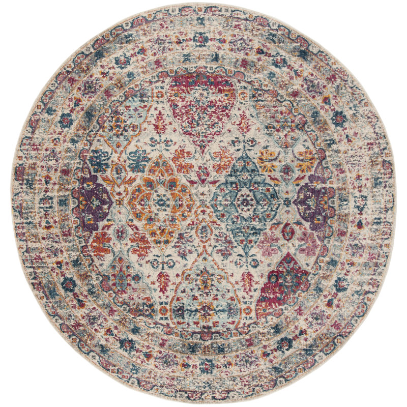 Gomez Oriental Area Rug, Round 201 cm