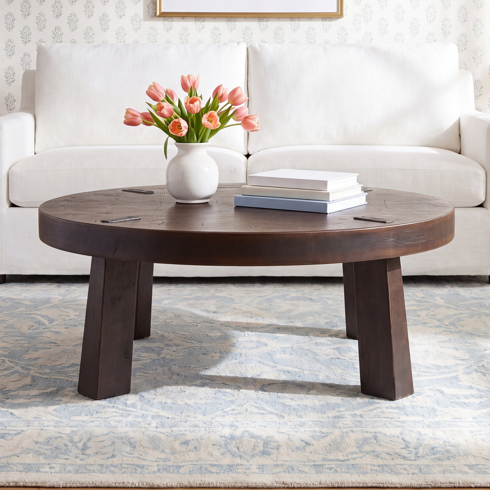 Sadira 40" Coffee Table, Burnt Oak