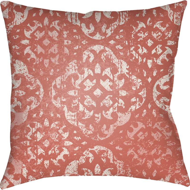 Yindi Geometric Outdoor Throw Pillow, Rust, 20" H x 20" W x 4" D