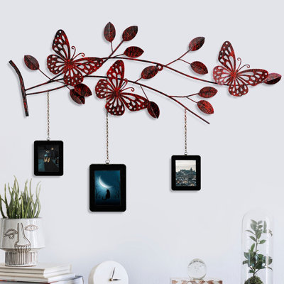 Handmade Decorative Metal Wall Accessory, 36.6 x 25.6 x 1.6 Inches | 100% Metal Construction, Unique Hand-Painted Design | Perfect for Home Décor, Living Room & Office | Eye-Catching Art Piece with Wall Mount