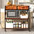 Kitchen Island Cart With Towel Rack And Fabric Drawers, Versatile Kitchen Cart With Power Outlets For Convenience