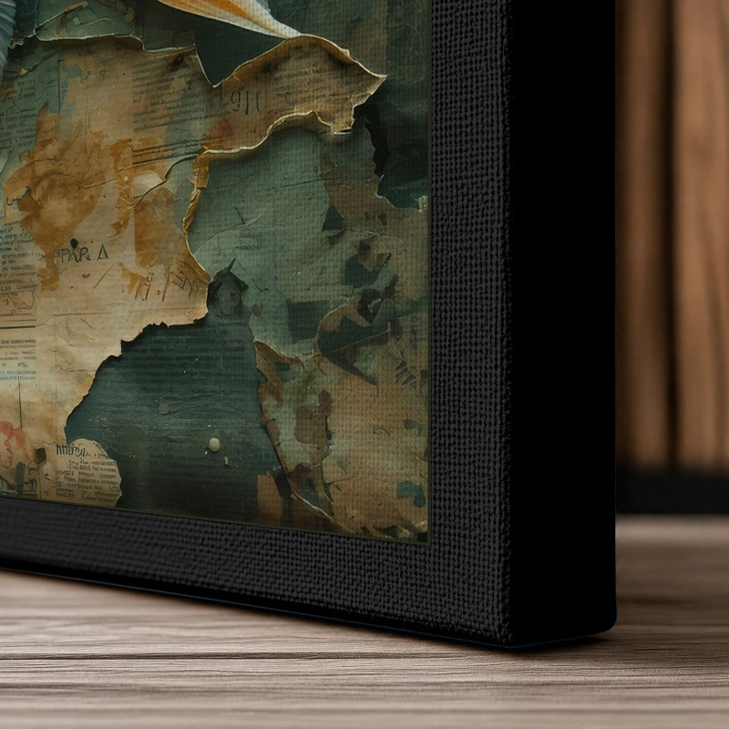 Solitary Goldfish Coastal - Wrapped Canvas, 30x20 - 76.2 x 50.8 cm, Black Border