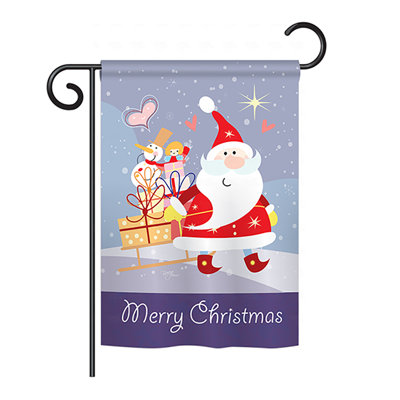 Drapeau pour la maison en polyester 2 côtés star de père noël star