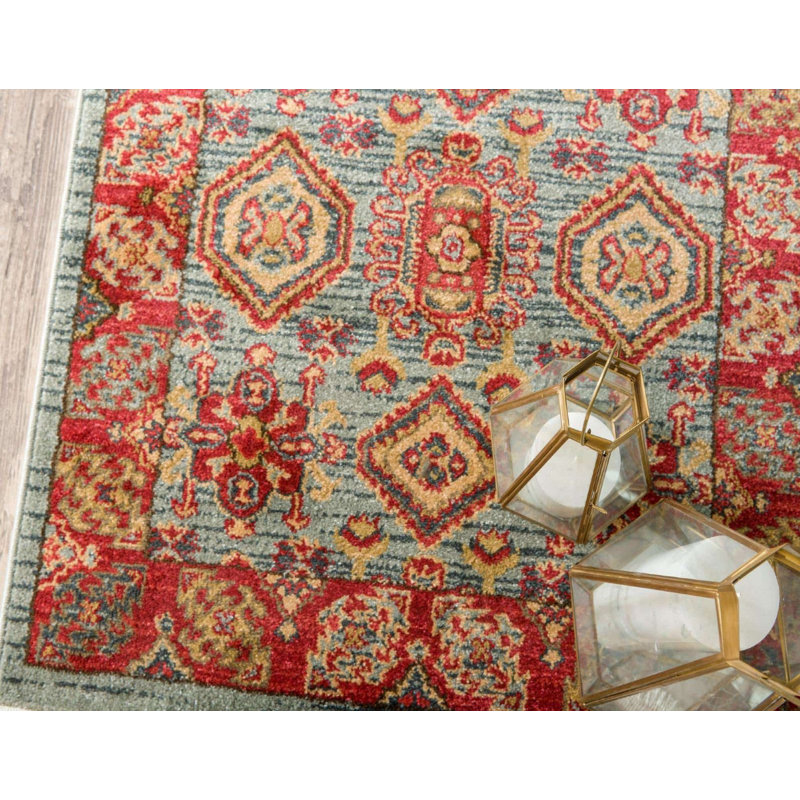 Tapis bleu ciel Southwestern / Lodge Azar