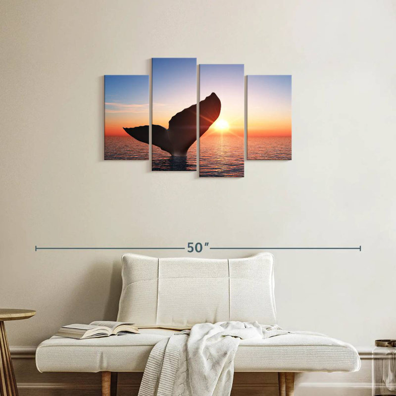 Brampt Whale Tail At Sunset, 22" H x 36" W