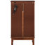 Vitrine Curio en noyer avec tablettes réglables en verre et tablette à finition miroir-1297780810