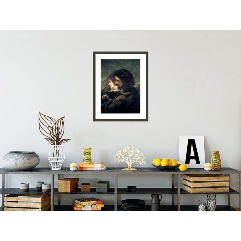 «The Happy Lovers» par Gustave Courbet, impression giclée encadrée, H 29,5 po x l 23,26 po