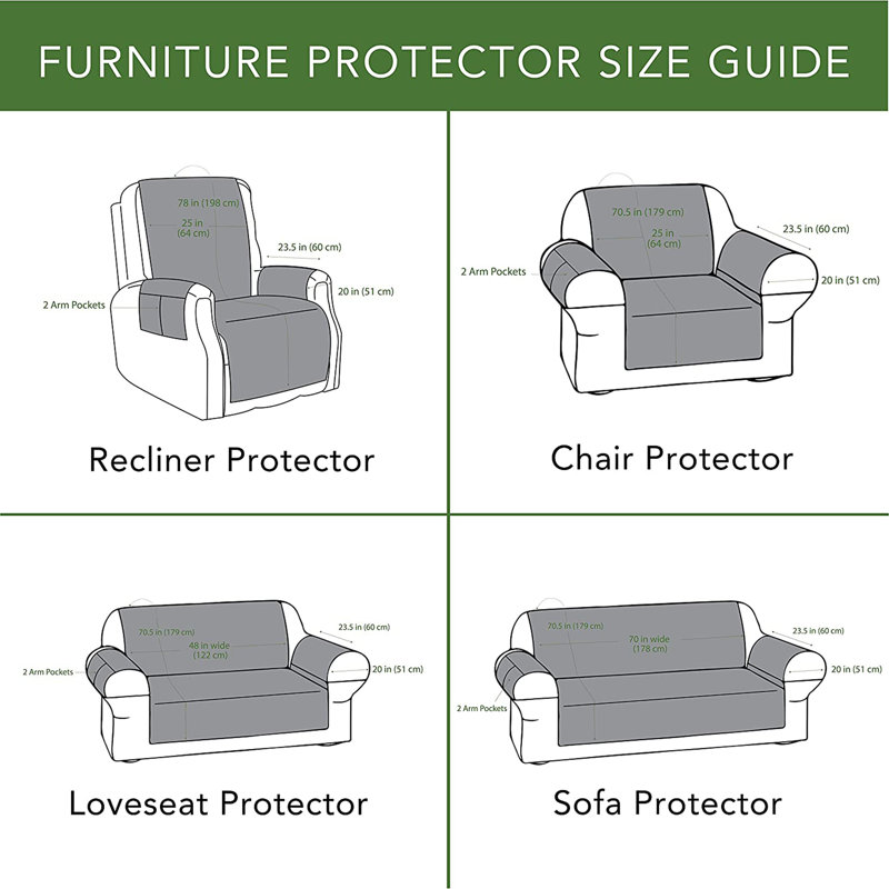 Dark Brown Quilted Polyester Recliner Slipcover with Pockets