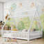 Lit double classique en bois massif et lit pour enfants avec clôture et toit pour la chambre des garçons et des filles