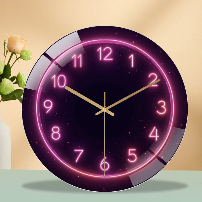 Horloge murale de style néon