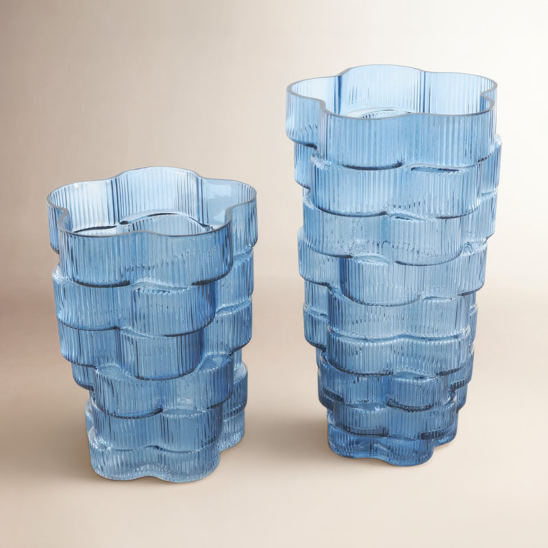 Academy Glass Table Vase, Blue