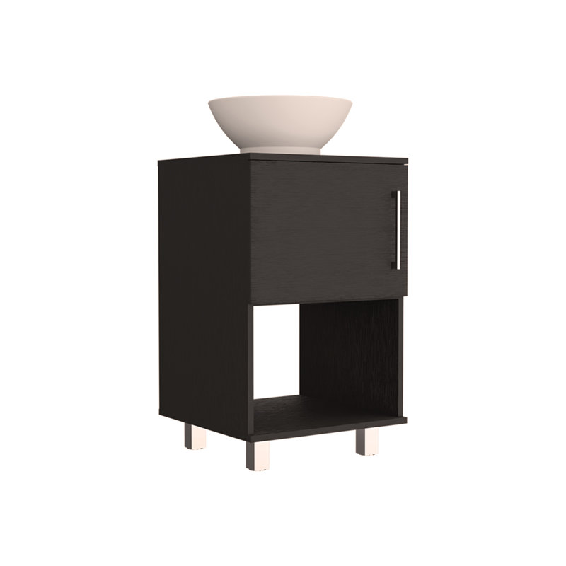 18" Single Bathroom Vanity with One Open Shelf and Single Door Cabinet