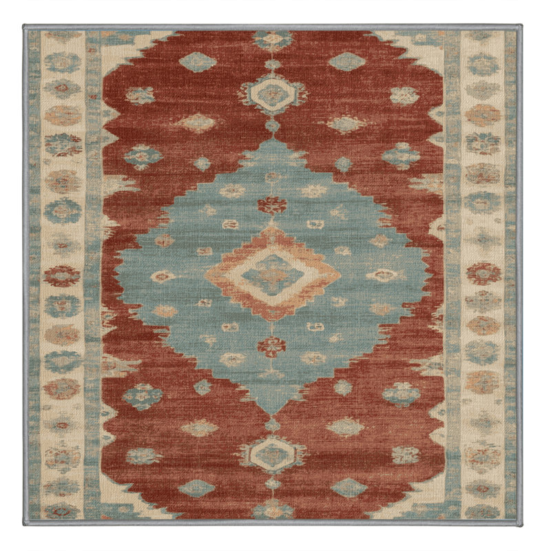 Tapis gris lavable à la machine, Carré 6 pi