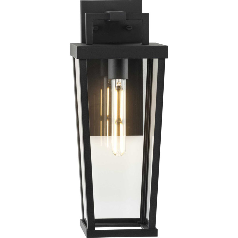 Lanterne murale d'extérieur traditionnelle noire à une lumière, H 18 po x l 7 po x P 7 po