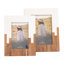 Decorative Acacia Wood Picture Frame for Entryway Display - Two Tone Photo Frame for Bedroom, Living Room, or Side Table - White & Brown-569208161