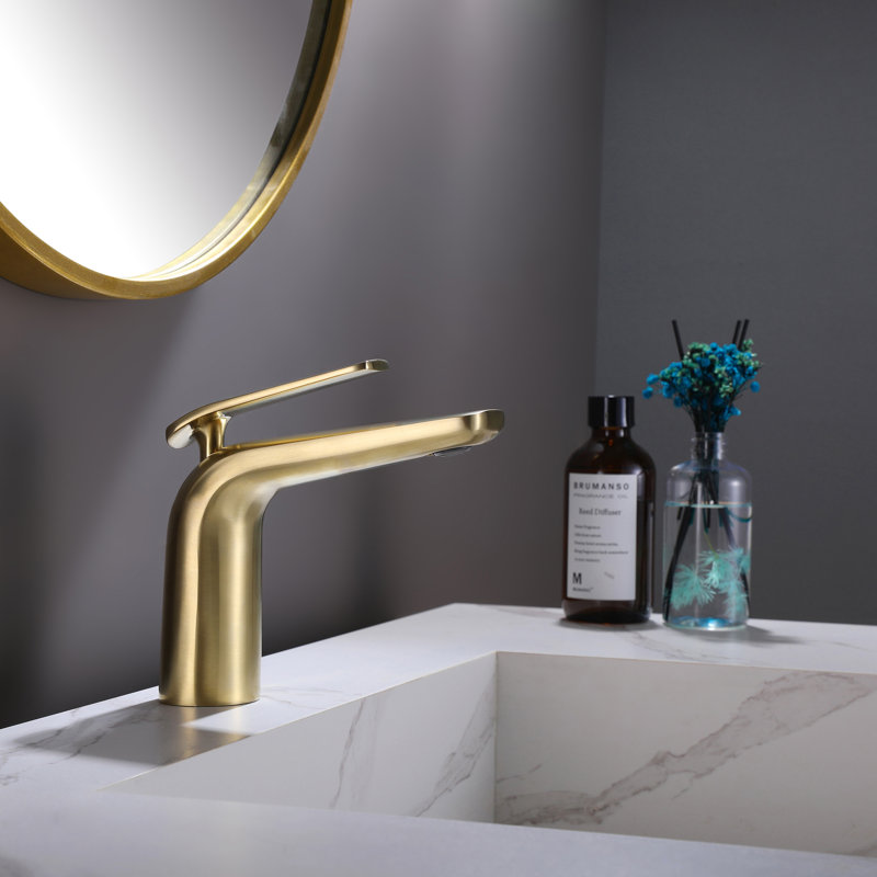 Single-Hole Single-handle Bathroom Faucet, Brushed Gold
