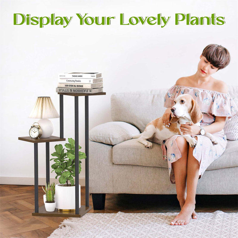 Plant Stand, Black/Oak