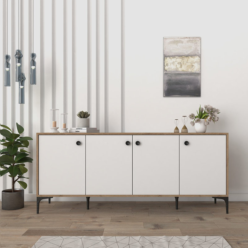 Cugino 78cm Console Table, Oak/White