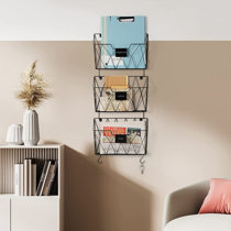 Steelside™ Eleuterio Metal Wall Organizer with Wall Baskets & Reviews