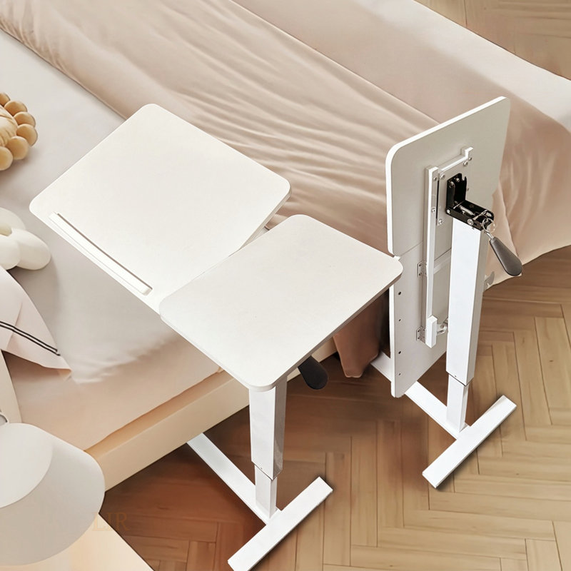 Height Adjustable Overbed Table With Wheels, Tilting Laptop Stand, And Smooth Rolling For Bedside Use For Work And Relaxation