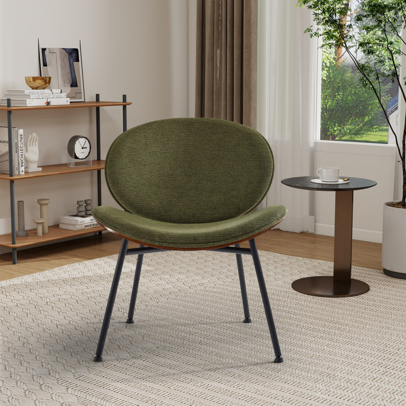 Chaise d'appoint simple Mid-Century Modern, Vert