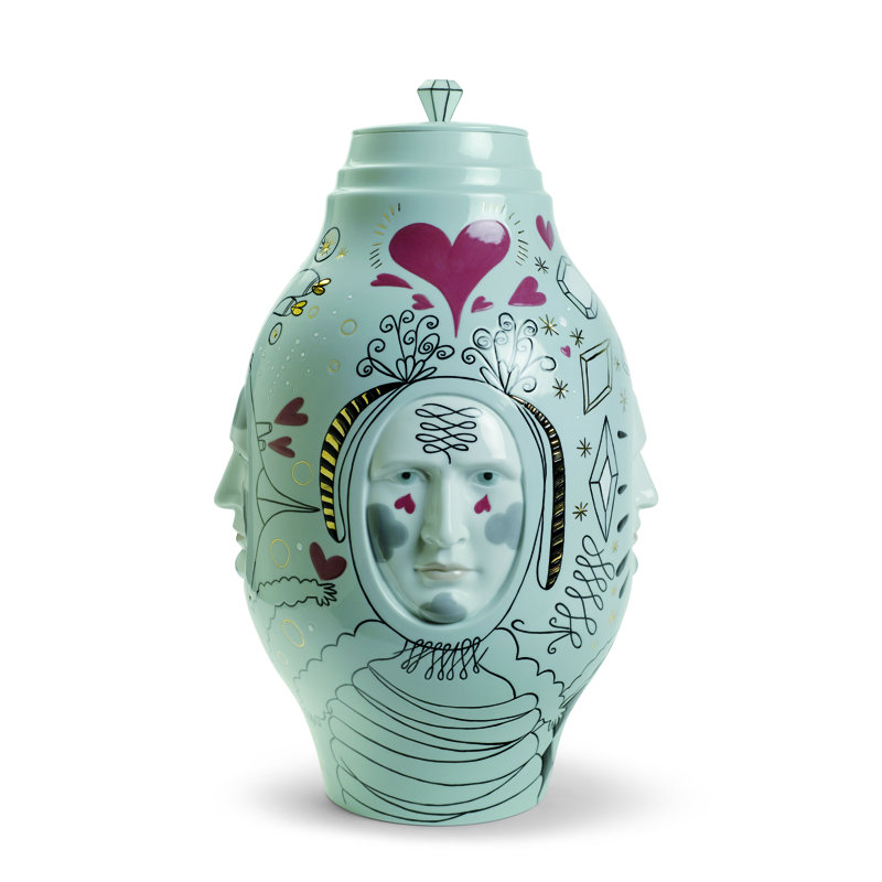 Fantasy Gray 15.35" Porcelain Table Vase