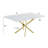 Rectangular Glass With Marble Wrap Dining Set With Linen Chairs-1328885178-1328885180