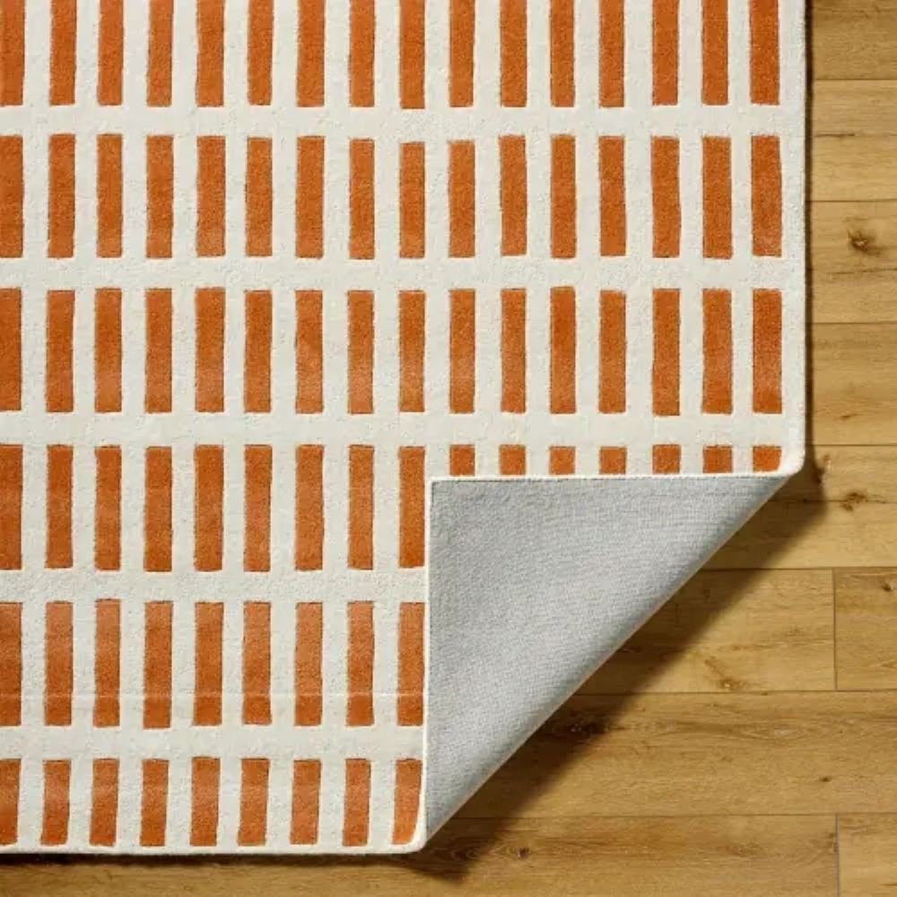Jason Wu Hand-Woven Geometric Orange Rug, Rectangle 2' x 3'