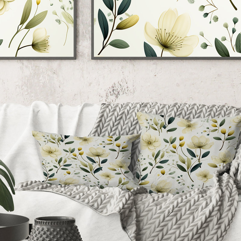 Minimaliste botanique I - coussin floral en polyester