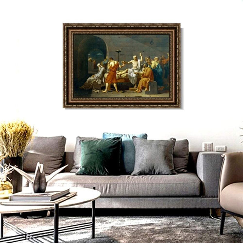 La mort de Socrate par Jacques Louis David par Jacques-Louis David, reproduction sur toile flottante