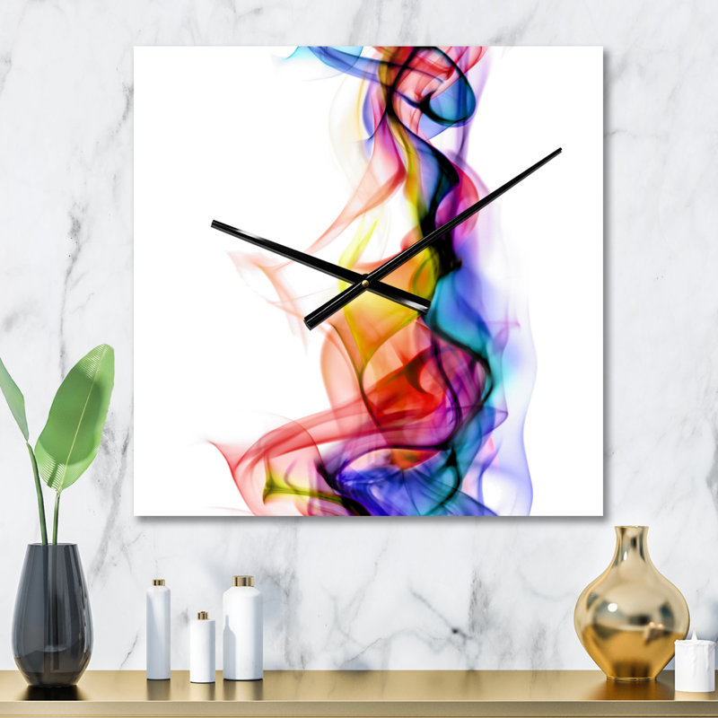Fumée abstraite - horloge murale moderne, Très grand