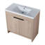 Meuble-lavabo de 36 pouces avec lavabo en résine blanche et porte d'armoire à fermeture en douceur - Ameublement Element-130597491