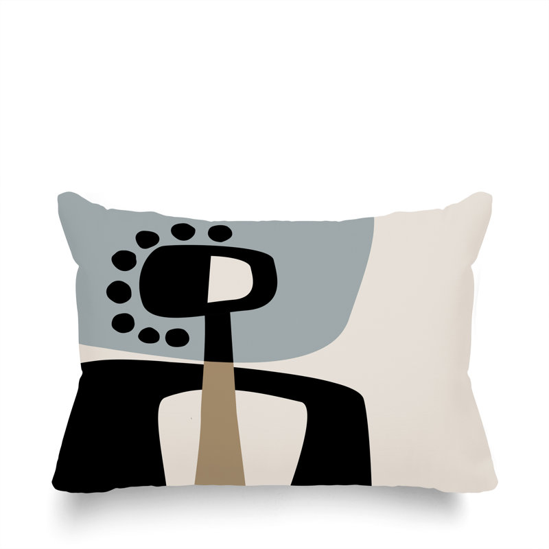 Coussin lombaire réversible intérieur / extérieur Sofi Minimalist, H 18 po x l 25 po, Gris