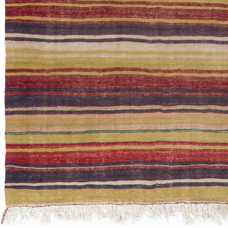 Tapis de couloir anatolien tissé à la main 5,2 x 10,4 pi Kilim
