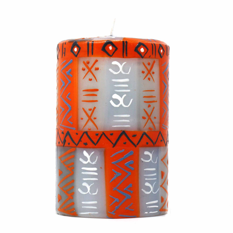 Bougie d’un pilier sans parfum highland dunes, Orange / Noir / Bleu