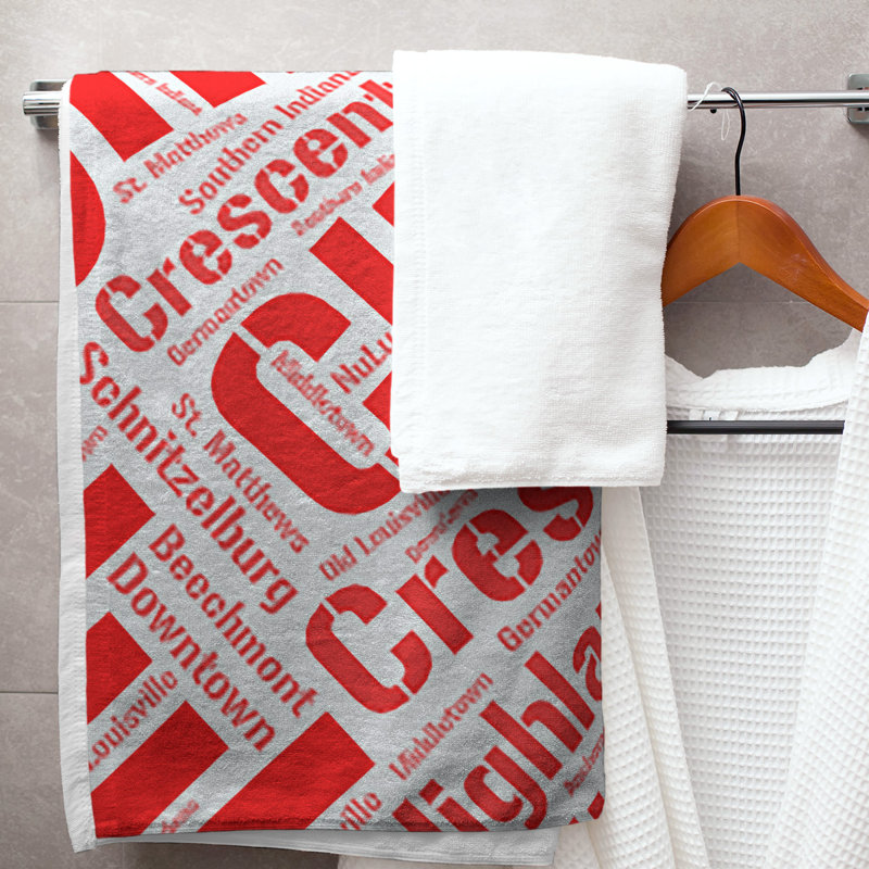 Bath Towel, Red, Microfiber, Louisville