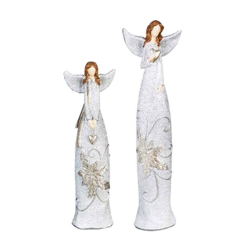 Ensemble de 2 statues de poinsettia