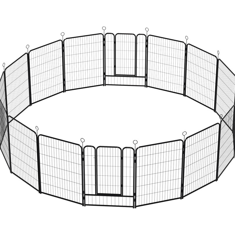 Parc pour chien 16 panneaux en métal, 40 po, très grand avec barrière autobloquante, robuste, réglable pour l'intérieur et l'extérieur, assemblage rapide, rouille,