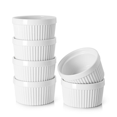 Ensemble de 6 bols 8Oz Ramequins blancs